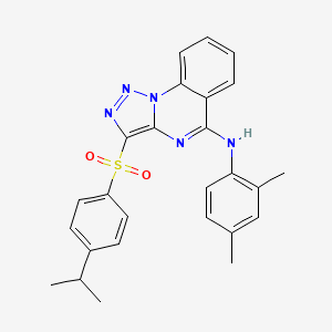 molecular formula C26H25N5O2S B2449892 N-(2,4-dimethylphenyl)-3-[4-(propan-2-yl)benzenesulfonyl]-[1,2,3]triazolo[1,5-a]quinazolin-5-amine CAS No. 899760-99-7