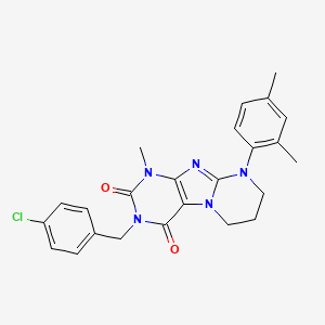 3-(4-chlorobenzyl)-9-(2,4-dimethylphenyl)-1-methyl-6,7,8,9-tetrahydropyrimido[2,1-f]purine-2,4(1H,3H)-dione