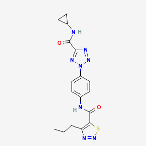 molecular formula C17H18N8O2S B2449904 N-(4-(5-(cyclopropylcarbamoyl)-2H-tetrazol-2-yl)phenyl)-4-propyl-1,2,3-thiadiazole-5-carboxamide CAS No. 1396849-45-8