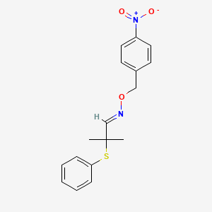 molecular formula C17H18N2O3S B2449905 2-methyl-2-(phenylsulfanyl)propanal O-(4-nitrobenzyl)oxime CAS No. 306979-79-3