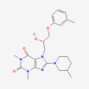 molecular formula C23H31N5O4 B2449906 7-(2-羟基-3-(间甲苯氧基)丙基)-1,3-二甲基-8-(3-甲基哌啶-1-基)-1H-嘌呤-2,6(3H,7H)-二酮 CAS No. 923250-08-2