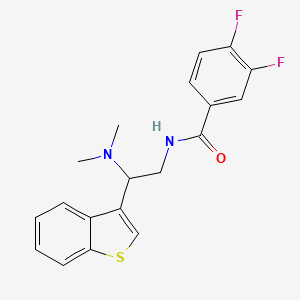 molecular formula C19H18F2N2OS B2449907 N-[2-(1-benzothiophen-3-yl)-2-(dimethylamino)ethyl]-3,4-difluorobenzamide CAS No. 2034569-13-4