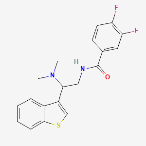 molecular formula C19H18F2N2OS B2449907 N-(2-(苯并[b]噻吩-3-基)-2-(二甲基氨基)乙基)-3,4-二氟苯酰胺 CAS No. 2034569-13-4