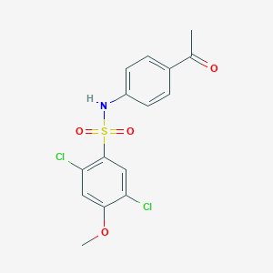 molecular formula C15H13Cl2NO4S B2449908 N-(4-Acetylphenyl)-2,5-dichloro-4-methoxybenzenesulfonamide CAS No. 2361776-55-6