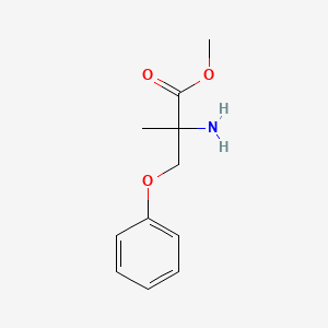 molecular formula C11H15NO3 B2449910 甲基 2-氨基-2-甲基-3-苯氧基丙酸酯 CAS No. 1250200-22-6