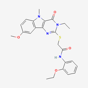 molecular formula C24H26N4O4S B2449923 Ethyl ({6-[(anilinocarbonyl)amino]-2-phenylquinolin-4-yl}oxy)acetate CAS No. 1112301-19-5