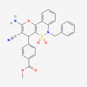 Methyl 4-(2-amino-6-benzyl-3-cyano-5,5-dioxido-4,6-dihydropyrano[3,2-c][2,1]benzothiazin-4-yl)benzoate