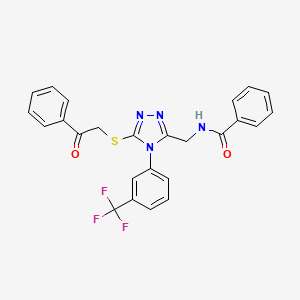 N-((5-((2-oxo-2-phenylethyl)thio)-4-(3-(trifluoromethyl)phenyl)-4H-1,2,4-triazol-3-yl)methyl)benzamide