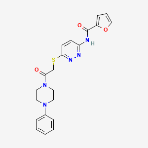 molecular formula C21H21N5O3S B2449951 N-(6-((2-oxo-2-(4-phenylpiperazin-1-yl)ethyl)thio)pyridazin-3-yl)furan-2-carboxamide CAS No. 1021026-38-9