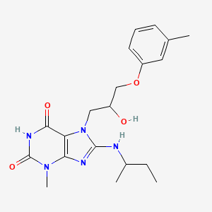 molecular formula C20H27N5O4 B2449952 8-(sec-butylamino)-7-(2-hydroxy-3-(m-tolyloxy)propyl)-3-methyl-1H-purine-2,6(3H,7H)-dione CAS No. 941874-00-6