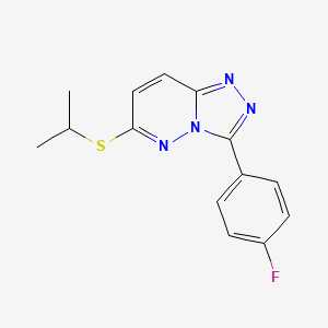 molecular formula C14H13FN4S B2449955 3-(4-Fluorophenyl)-6-(isopropylthio)-[1,2,4]triazolo[4,3-b]pyridazine CAS No. 852373-66-1