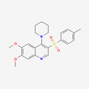 molecular formula C23H26N2O4S B2449956 6,7-Dimethoxy-4-(piperidin-1-yl)-3-tosylquinoline CAS No. 866848-35-3