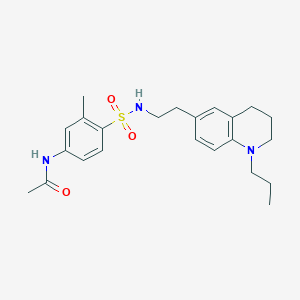 molecular formula C23H31N3O3S B2449957 N-(3-甲基-4-(N-(2-(1-丙基-1,2,3,4-四氢喹啉-6-基)乙基)磺酰胺基)苯基)乙酰胺 CAS No. 955533-89-8