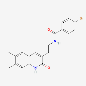molecular formula C20H19BrN2O2 B2449962 4-bromo-N-[2-(6,7-dimethyl-2-oxo-1H-quinolin-3-yl)ethyl]benzamide CAS No. 851402-86-3