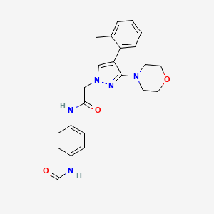molecular formula C24H27N5O3 B2449981 N-(4-acetamidophenyl)-2-(3-morpholino-4-(o-tolyl)-1H-pyrazol-1-yl)acetamide CAS No. 1286699-70-4