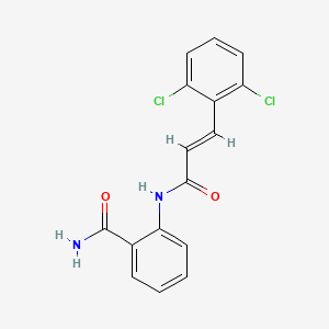 molecular formula C16H12Cl2N2O2 B2449993 2-{[3-(2,6-二氯苯基)丙烯酰基]氨基}苯甲酰胺 CAS No. 1164560-74-0
