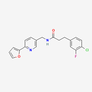 molecular formula C19H16ClFN2O2 B2449998 3-(4-chloro-3-fluorophenyl)-N-((6-(furan-2-yl)pyridin-3-yl)methyl)propanamide CAS No. 2034306-58-4
