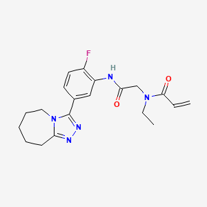N-Ethyl-N-[2-[2-fluoro-5-(6,7,8,9-tetrahydro-5H-[1,2,4]triazolo[4,3-a]azepin-3-yl)anilino]-2-oxoethyl]prop-2-enamide