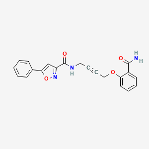 molecular formula C21H17N3O4 B2450002 N-(4-(2-carbamoylphenoxy)but-2-yn-1-yl)-5-phenylisoxazole-3-carboxamide CAS No. 1421482-64-5