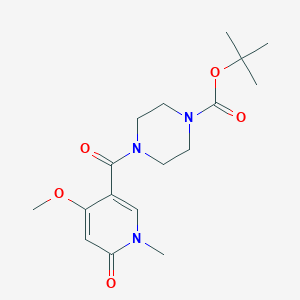 molecular formula C17H25N3O5 B2450004 Tert-butyl 4-(4-methoxy-1-methyl-6-oxo-1,6-dihydropyridine-3-carbonyl)piperazine-1-carboxylate CAS No. 2319638-59-8