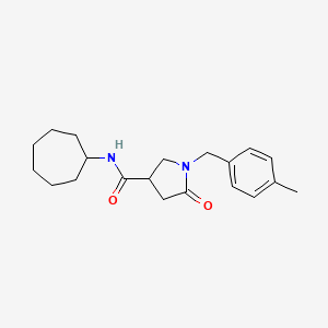 molecular formula C20H28N2O2 B2450006 N-cycloheptyl-1-[(4-methylphenyl)methyl]-5-oxopyrrolidine-3-carboxamide CAS No. 903348-74-3