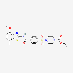 Ethyl 4-((4-((4-methoxy-7-methylbenzo[d]thiazol-2-yl)carbamoyl)phenyl)sulfonyl)piperazine-1-carboxylate