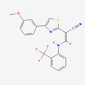 (Z)-2-(4-(3-methoxyphenyl)thiazol-2-yl)-3-((2-(trifluoromethyl)phenyl)amino)acrylonitrile