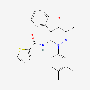 N-[2-(3,4-dimethylphenyl)-6-methyl-5-oxo-4-phenyl-2,5-dihydropyridazin-3-yl]thiophene-2-carboxamide