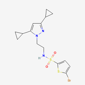 5-bromo-N-(2-(3,5-dicyclopropyl-1H-pyrazol-1-yl)ethyl)thiophene-2-sulfonamide