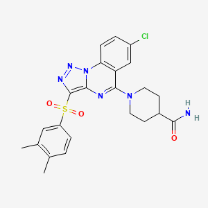 1-{7-Chloro-3-[(3,4-dimethylphenyl)sulfonyl][1,2,3]triazolo[1,5-a]quinazolin-5-yl}piperidine-4-carboxamide