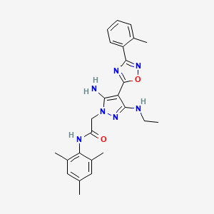 2-(5-amino-3-(ethylamino)-4-(3-(o-tolyl)-1,2,4-oxadiazol-5-yl)-1H-pyrazol-1-yl)-N-mesitylacetamide