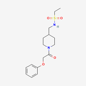 molecular formula C16H24N2O4S B2450032 N-((1-(2-phenoxyacetyl)piperidin-4-yl)methyl)ethanesulfonamide CAS No. 1234818-38-2