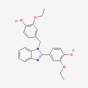 molecular formula C24H24N2O4 B2450036 2-ethoxy-4-[1-(3-ethoxy-4-hydroxybenzyl)-1H-benzimidazol-2-yl]phenol CAS No. 537010-67-6