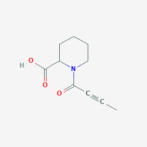 molecular formula C10H13NO3 B2450038 1-But-2-ynoylpiperidine-2-carboxylic acid CAS No. 1702029-44-4