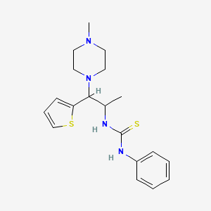 molecular formula C19H26N4S2 B2450039 1-(1-(4-Methylpiperazin-1-yl)-1-(thiophen-2-yl)propan-2-yl)-3-phenylthiourea CAS No. 863017-58-7