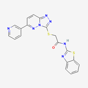 molecular formula C19H13N7OS2 B2450040 N-(benzo[d]thiazol-2-yl)-2-((6-(pyridin-3-yl)-[1,2,4]triazolo[4,3-b]pyridazin-3-yl)thio)acetamide CAS No. 891108-38-6
