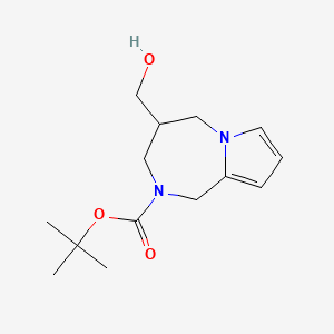 molecular formula C14H22N2O3 B2450041 tert-butyl 4-(hydroxymethyl)-4,5-dihydro-1H-pyrrolo[1,2-a][1,4]diazepine-2(3H)-carboxylate CAS No. 1251009-83-2