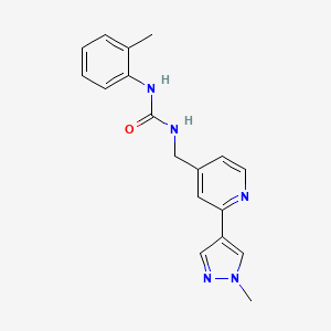 molecular formula C18H19N5O B2450047 1-((2-(1-methyl-1H-pyrazol-4-yl)pyridin-4-yl)methyl)-3-(o-tolyl)urea CAS No. 2034423-90-8