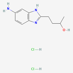 molecular formula C11H17Cl2N3O B2450048 4-(5-amino-1H-benzo[d]imidazol-2-yl)butan-2-ol dihydrochloride CAS No. 435342-12-4