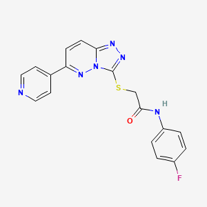 molecular formula C18H13FN6OS B2450070 N-(4-fluorophenyl)-2-{[6-(pyridin-4-yl)-[1,2,4]triazolo[4,3-b]pyridazin-3-yl]sulfanyl}acetamide CAS No. 891110-68-2