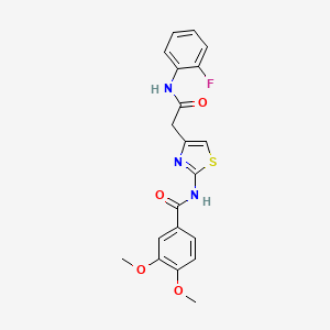 N-(4-(2-((2-fluorophenyl)amino)-2-oxoethyl)thiazol-2-yl)-3,4-dimethoxybenzamide