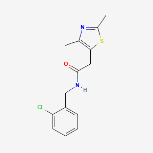 molecular formula C14H15ClN2OS B2450085 N-(2-chlorobenzyl)-2-(2,4-dimethyl-1,3-thiazol-5-yl)acetamide CAS No. 1234982-35-4