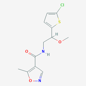 molecular formula C12H13ClN2O3S B2450091 N-[2-(5-chlorothiophen-2-yl)-2-methoxyethyl]-5-methyl-1,2-oxazole-4-carboxamide CAS No. 2034598-12-2