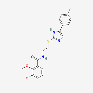 molecular formula C21H23N3O3S B2450093 2,3-dimethoxy-N-(2-((5-(p-tolyl)-1H-imidazol-2-yl)thio)ethyl)benzamide CAS No. 897454-73-8