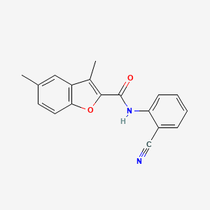 molecular formula C18H14N2O2 B2450128 N-(2-cyanophenyl)-3,5-dimethyl-1-benzofuran-2-carboxamide CAS No. 878728-00-8