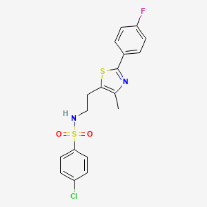 4-chloro-N-[2-[2-(4-fluorophenyl)-4-methyl-1,3-thiazol-5-yl]ethyl]benzenesulfonamide