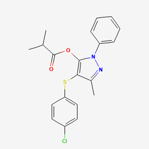 4-((4-chlorophenyl)thio)-3-methyl-1-phenyl-1H-pyrazol-5-yl isobutyrate