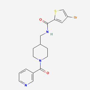 4-bromo-N-((1-nicotinoylpiperidin-4-yl)methyl)thiophene-2-carboxamide