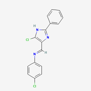 4-chloro-N-[(E)-(5-chloro-2-phenyl-1H-imidazol-4-yl)methylidene]aniline