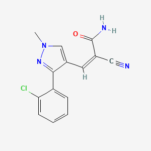 (Z)-3-[3-(2-Chlorophenyl)-1-methylpyrazol-4-yl]-2-cyanoprop-2-enamide